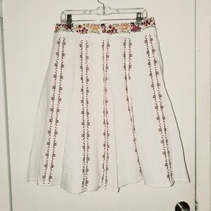 Peter Martin Lined Floral Embroidered Skirt